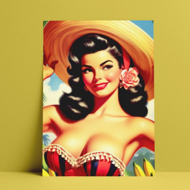 Beauty Vintage Latina Pin-up Postcard (Creator Uploaded)