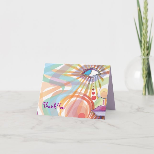 Beauty Within Bat Mitzvah Thank You Card (Front)