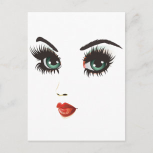 Beauty woman face postcard
