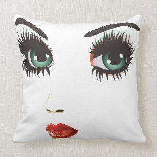 Beauty woman face throw pillow