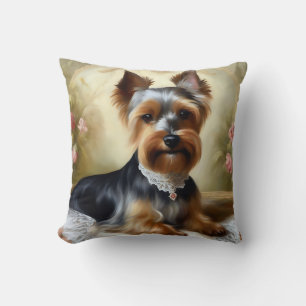 Beauty Yorkshire Terrier Cute  Throw Pillow