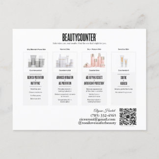 Beautycounter Skincare Regimens Invitation Postcard