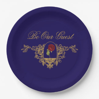 Beauty's Red Rose Paper Plate