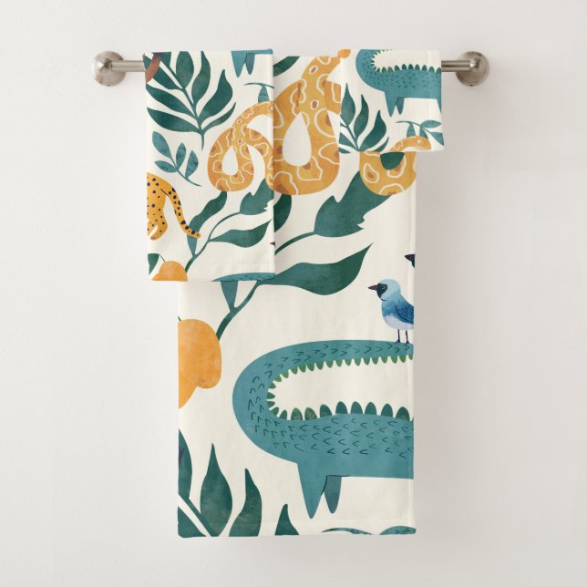 Beaux animaux sauvages motif pour garçons l Bleu J (En situation)
