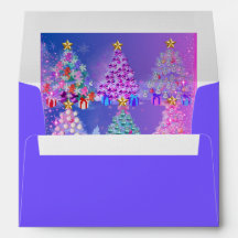 Beaux arbres de Noël enveloppes assorties
