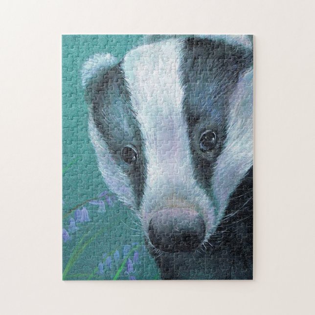 Beaux-arts de blaireau peignant le puzzle denteux (Vertical)
