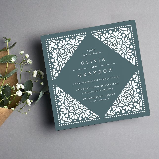 Beaux Arts Square Wedding Invitation | Spruce (Creator Uploaded)