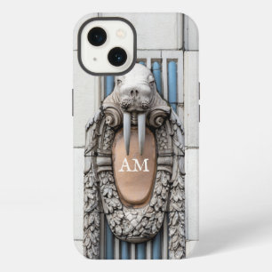 Beaux Arts Walrus Sculpture Custom Monogram iPhone 13 Case