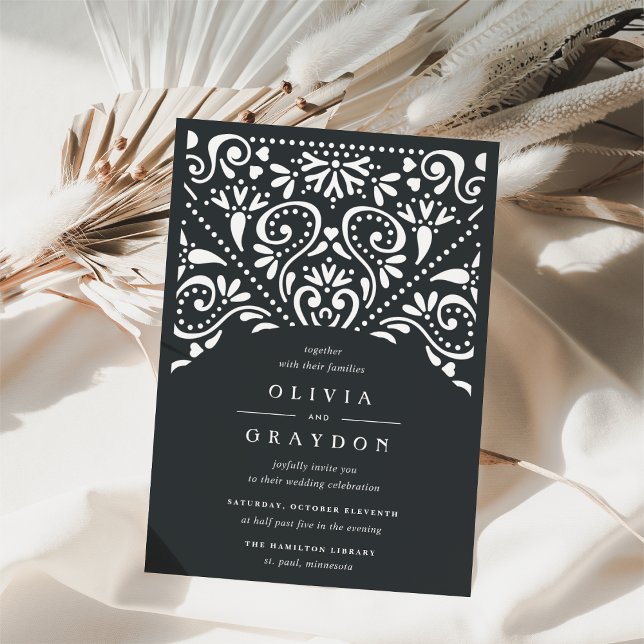 Beaux Arts Wedding Invitation | Charcoal (Creator Uploaded)