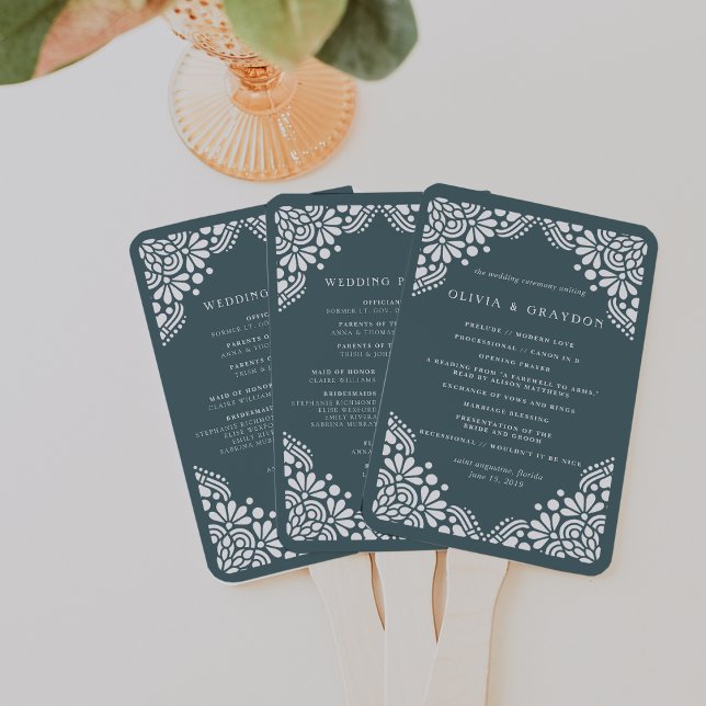 Beaux Arts Wedding Program Hand Fan (Creator Uploaded)