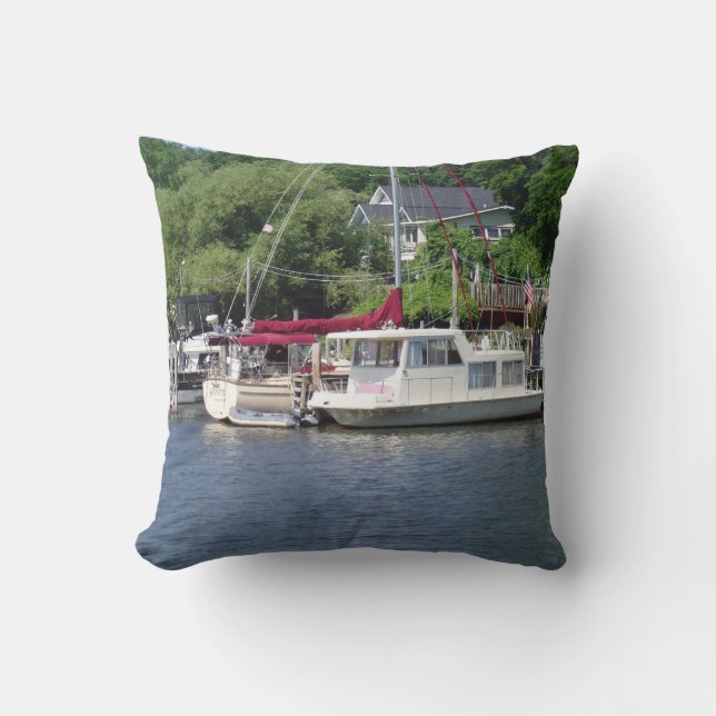 Beaux Bateaux Lance Oreiller (Recto)