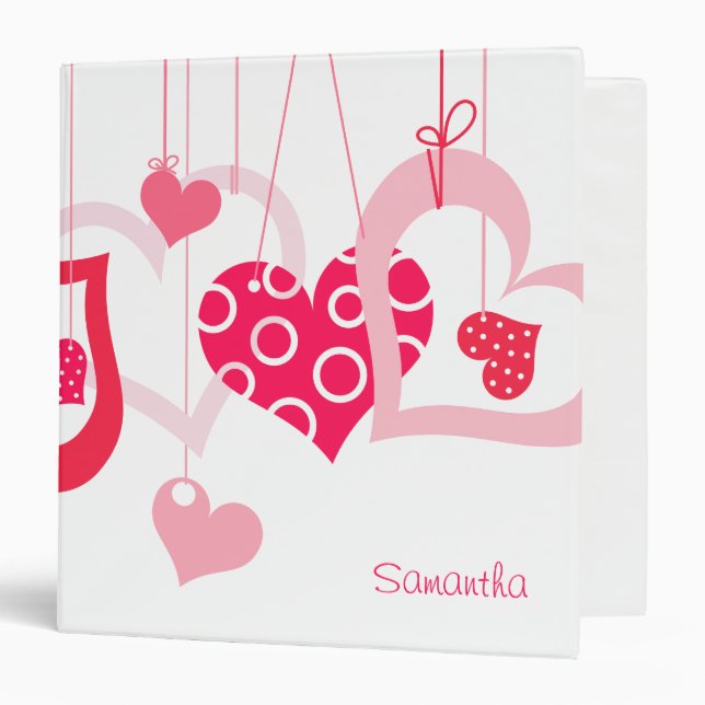 Beaux Coeurs Accrocher Valentine Classeur mignon (Devant/Intérieur)