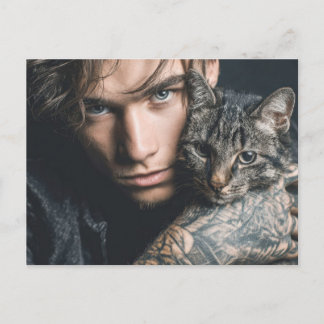 Beaux Hommes & Cartes d'Art de Chats