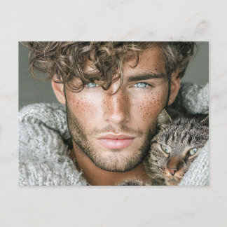 Beaux Hommes & Cartes d'Art de Chats