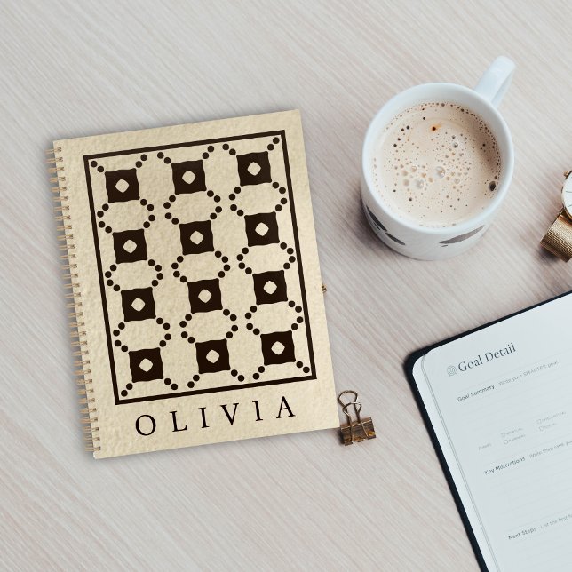 Beaux motifs noir et blanc nom personnalisé  (Créateur téléchargé)