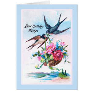 Beaux oiseaux Vintages et fleurs Floral
