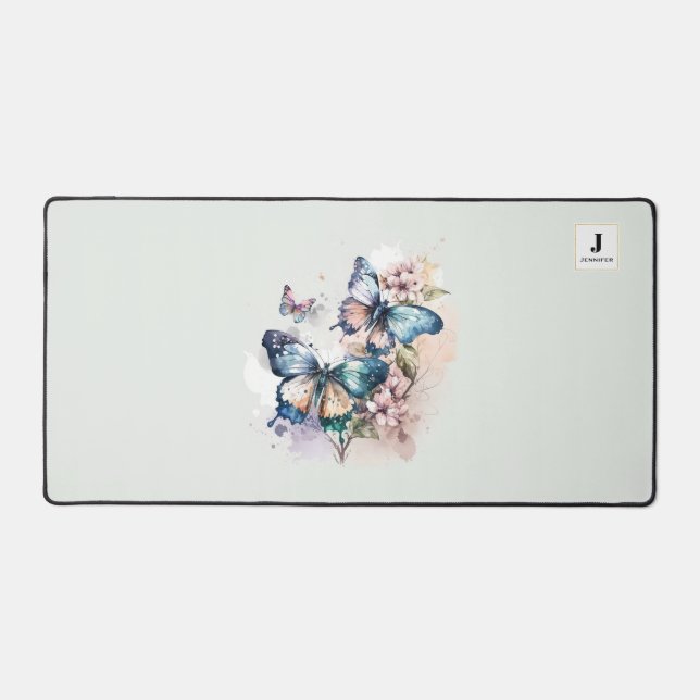 Beaux papillons et fleurs Monogramme (Recto)