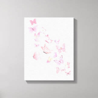 Beaux Papillons Roses - Toile Encadrée