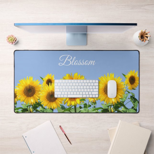Beaux tournesols et texte sur Sky Blue (Bureau 1)