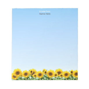 Beaux tournesols sur Sky Blue Simple Bloc-notes