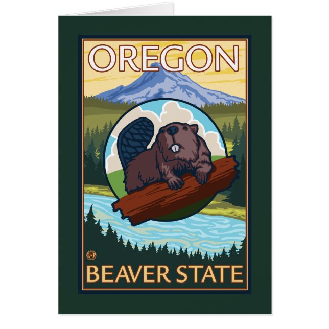 Beaver and Mount Hood Scene Vintage Travel (Front)