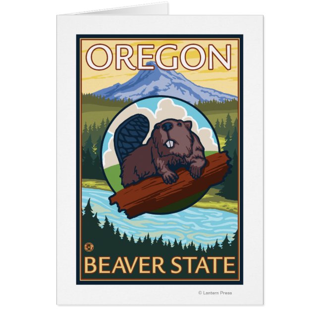 Beaver and Mount Hood Scene Vintage Travel (Front)