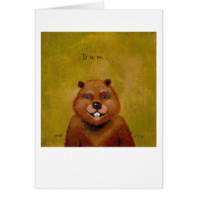 Beaver art original painting slightly deranged fun (Front)