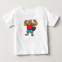 Beaver as Bodybuilder with big Upper arms