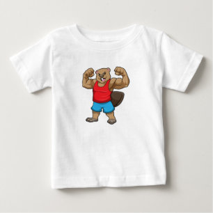 Beaver as Bodybuilder with big Upper arms Baby T-Shirt