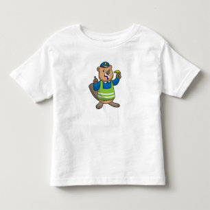 Beaver as Police officer with Whistle Toddler T-shirt
