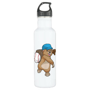 Beaver at Baseball Sports with Cap 710 Ml Water Bottle
