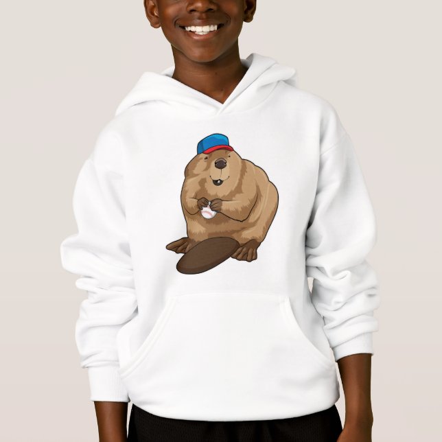 Beaver at Baseball with Baseball ball (Front)