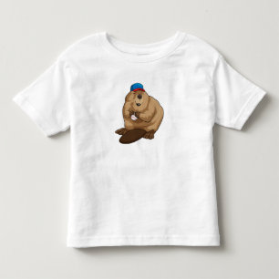 Beaver at Baseball with Baseball ball Toddler T-shirt