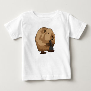 Beaver at Chess with Chess piece Bishop Baby T-Shirt