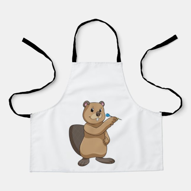 Beaver at Darts with Dart Apron (Front)