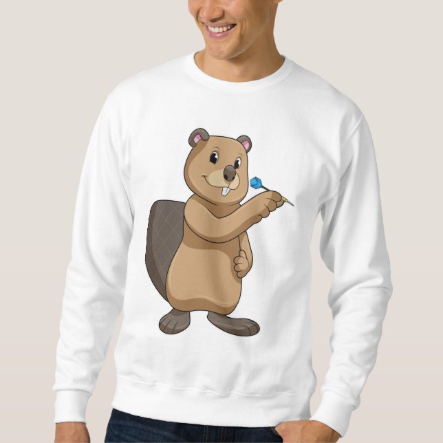 Beaver at Darts with Dart Sweatshirt (Front)