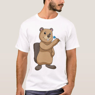 Beaver at Darts with Dart T-Shirt