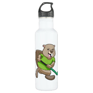 Beaver at Hockey with Hockey bat 710 Ml Water Bottle