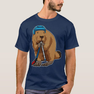 Beaver at Ice hockey with Ice hockey stick 1 T-Shirt