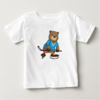 Beaver at Ice hockey with Ice hockey stick