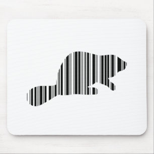 BEAVER BAR CODE Animal Barcode Pattern Design Mouse Pad