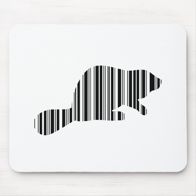 BEAVER BAR CODE Animal Barcode Pattern Design Mouse Pad (Front)