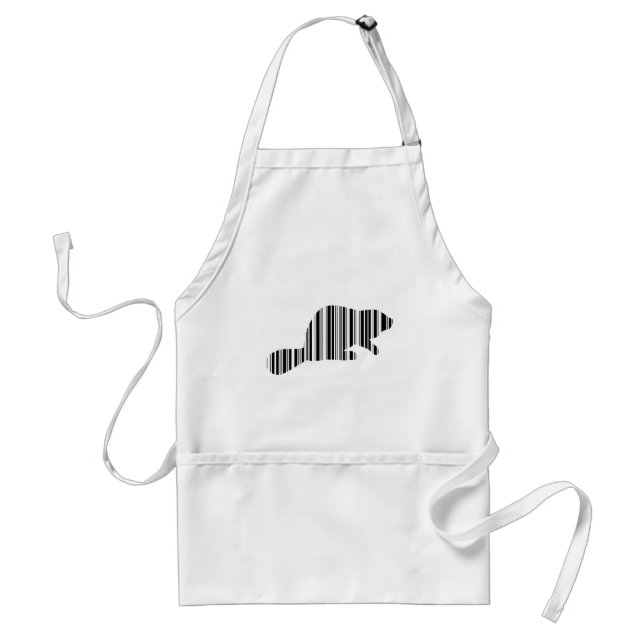 BEAVER BAR CODE Animal Barcode Pattern Design Standard Apron (Front)