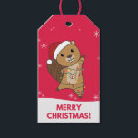 Beaver Cheerful Christmas Winter Animals Beavers G Gift Tags<br><div class="desc">The beaver at Christmas with fairy lights. Funny animals with gifts and snow for the holidays. Also funny for Christmas in July. Beavers are cute animals and perfect for Christmas.</div>