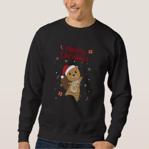 Beaver Cheerful Christmas Winter Animals Beavers Sweatshirt