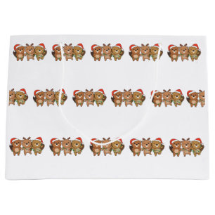 Beaver Christmas Christmas Animals Cute Beaver Large Gift Bag