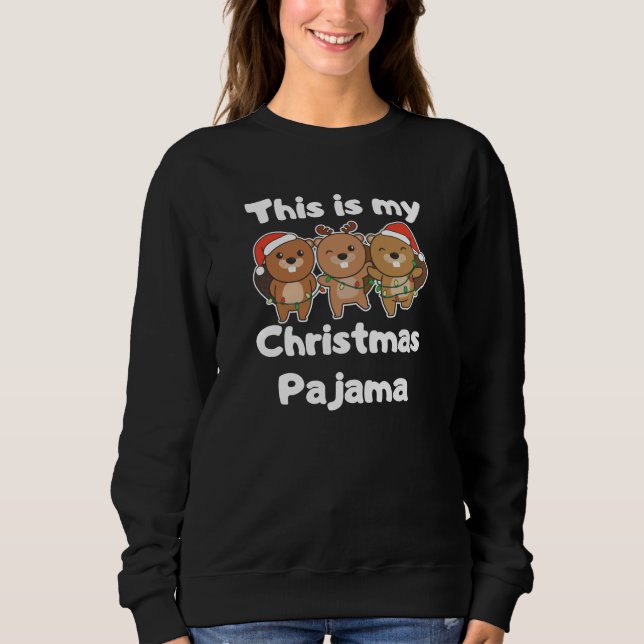 Beaver Christmas Pyjamas Sweatshirt (Front)