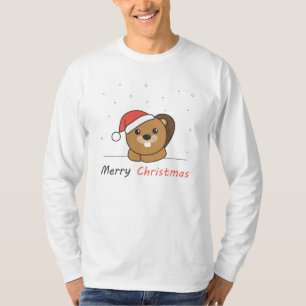Beaver Christmas Snow Winter Animals Beaver T-Shirt