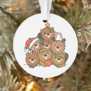Beaver Christmas Tree Funny Animal Christmas