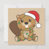 Beaver Christmas Winter Animals Beaver Invitation